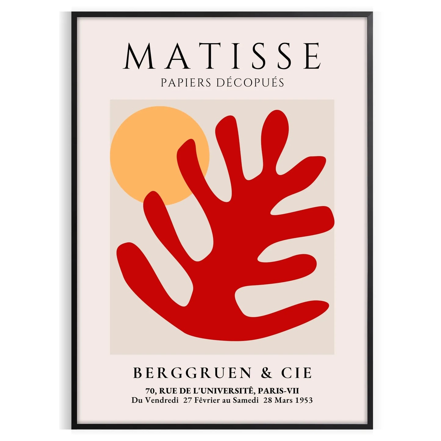 space striking Matisse prints poster popular themes vibrant yellow bold black wall art perfect artwork gift framed piece frame decor taste