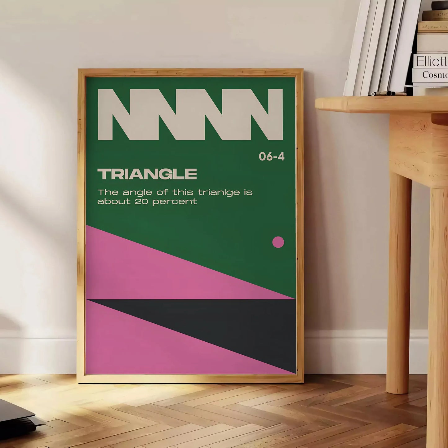 space Triangle Modern Art Poster brown green hues contemporary wall touch elegance room gift own decor sizes A4 cm A0